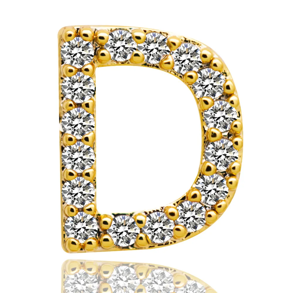 Weißgold Iced Out A-Z Custom Letter Grillz Volldiamant DIY Fang Grills Untere Zahnkappe Hip Hop Dental Mund Zähne_voghion.com
