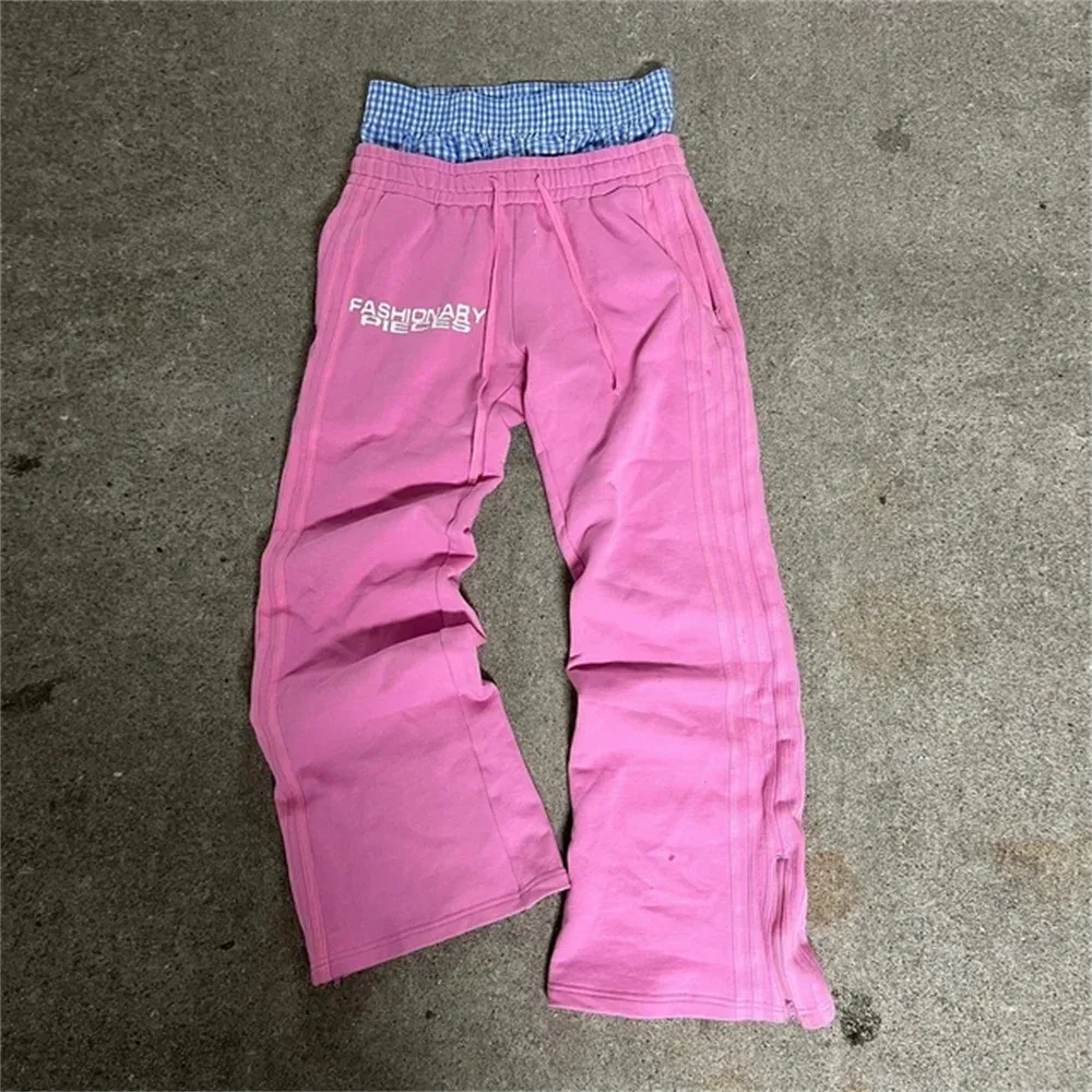 Férfi nadrág Férfi Y2K divat Egyszerű Csíkos Alkalmi Férfiaknak Retro Haruku Hip Hop Melegítőnadrág Laza Egyenes Magas Derekú_voghion.com