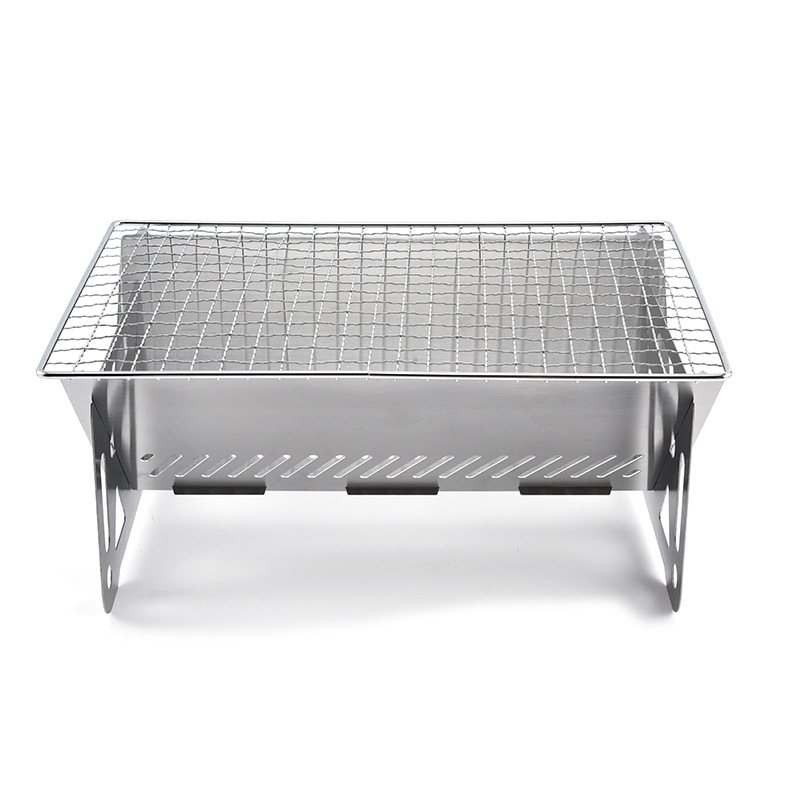 Tragbare Klappbar Grill Heizungskachelen Multifunktions Camping BBQ Grill Rack Netz Brennholzkachelen Edelstahl Grillgrill_voghion.com