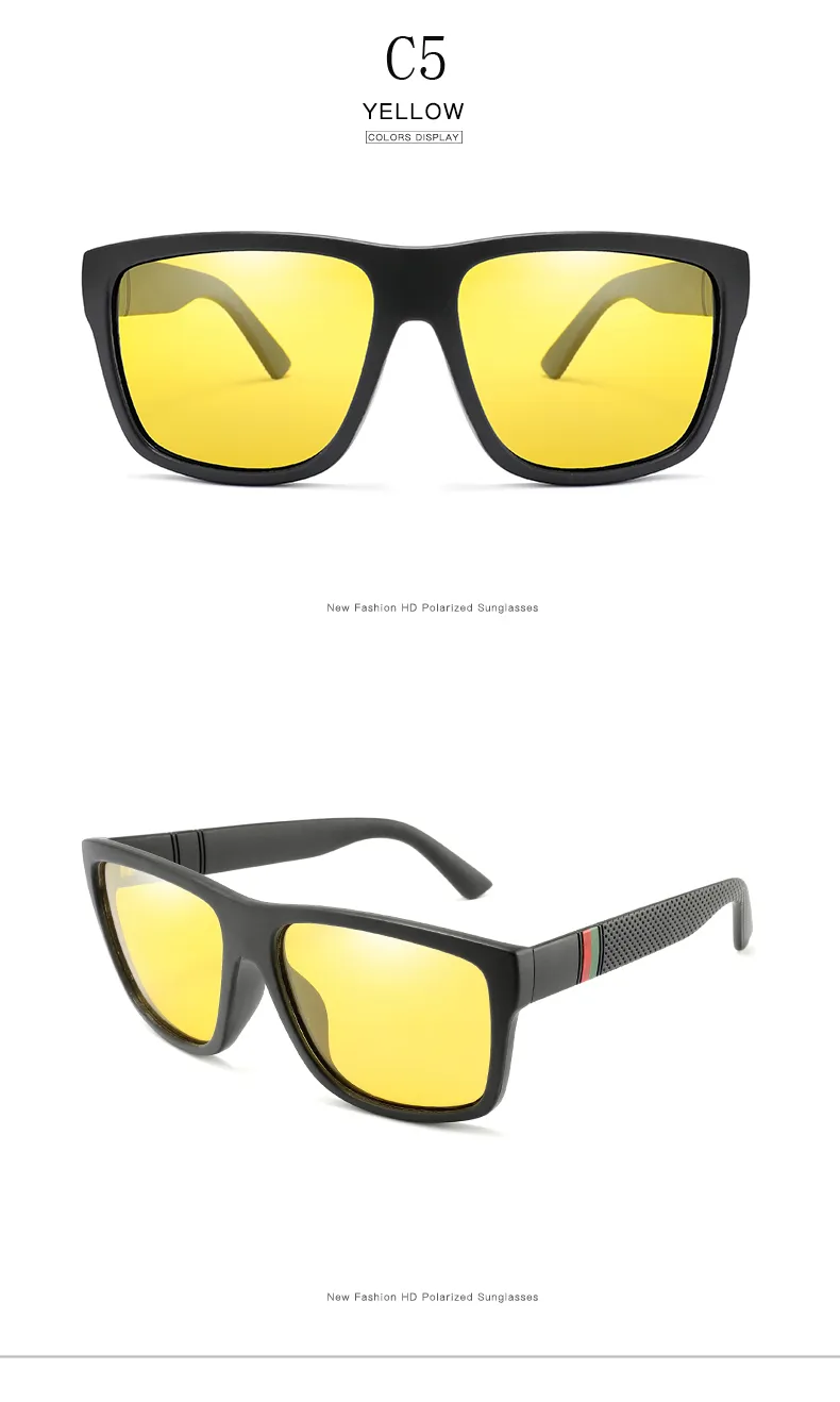 Designer Polarized Sunglasses Unisex Vintage Square Sun Glasses_voghion.com