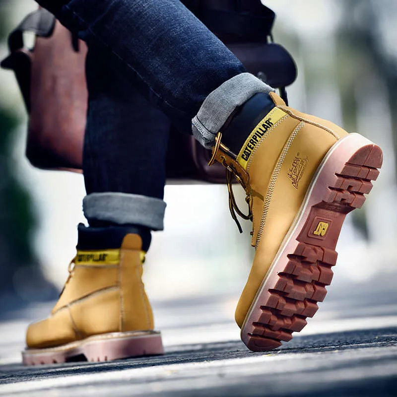 Echtes Leder Herren Damen Winter Knöchel Militär Trekking Schnee Gelb Designer Taktische Stiefel Outdoor für Männer Arbeitsschuhe_voghion.com