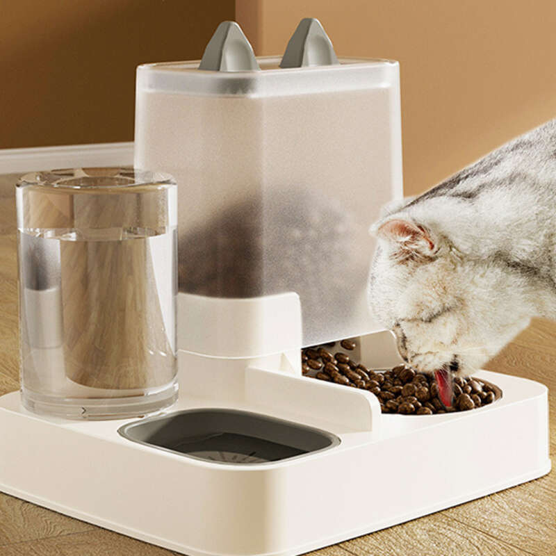 Automatische Fütterung von Hundefutter, integriert, Katzennapf, Keramik-Trinkwasser-Doppelnapf für Haustiere_voghion.com