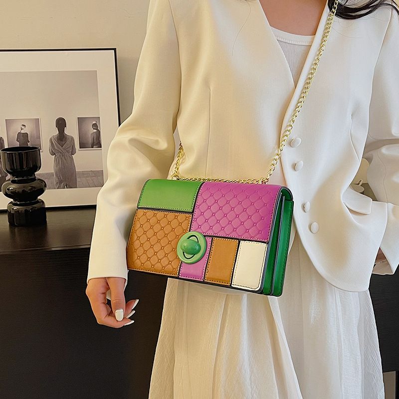 High-End-Tasche für Damen 2023 neue modische Schulter-Umhängetasche Kontrastfarbennähte große Kapazität kleine_voghion.com