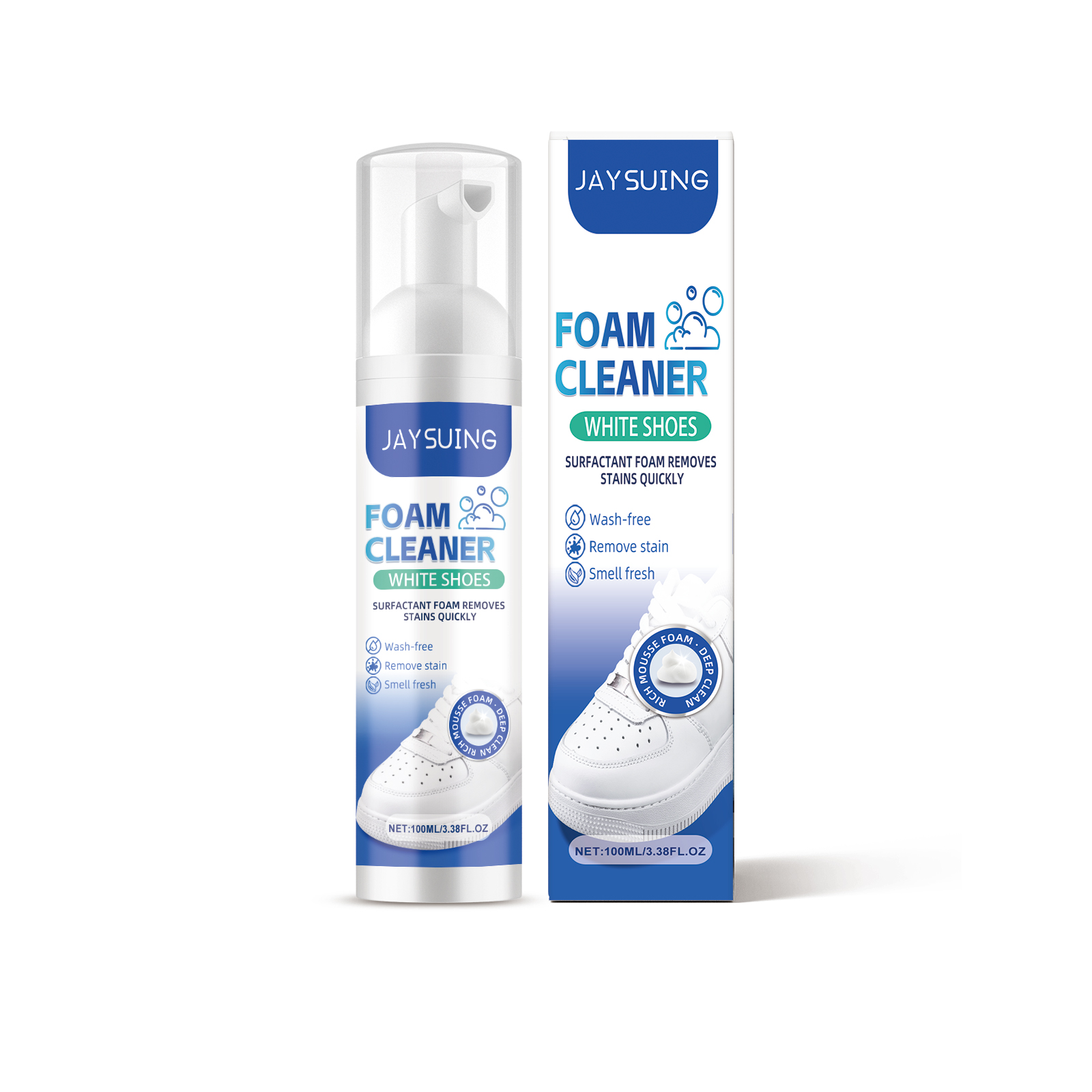 Jaysuing Little White Shoes Foam Cleaner Sports Shoes Decontamination Vamp Clean And Wash Free Whitening Cleaner_voghion.com