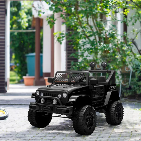 12V Kids Ride On Truck With Parent Remote Control, Electric Battery Powered Toy Car With Spring Suspension, Adjustable Speed, LED Lights And Horn, B_voghion.com