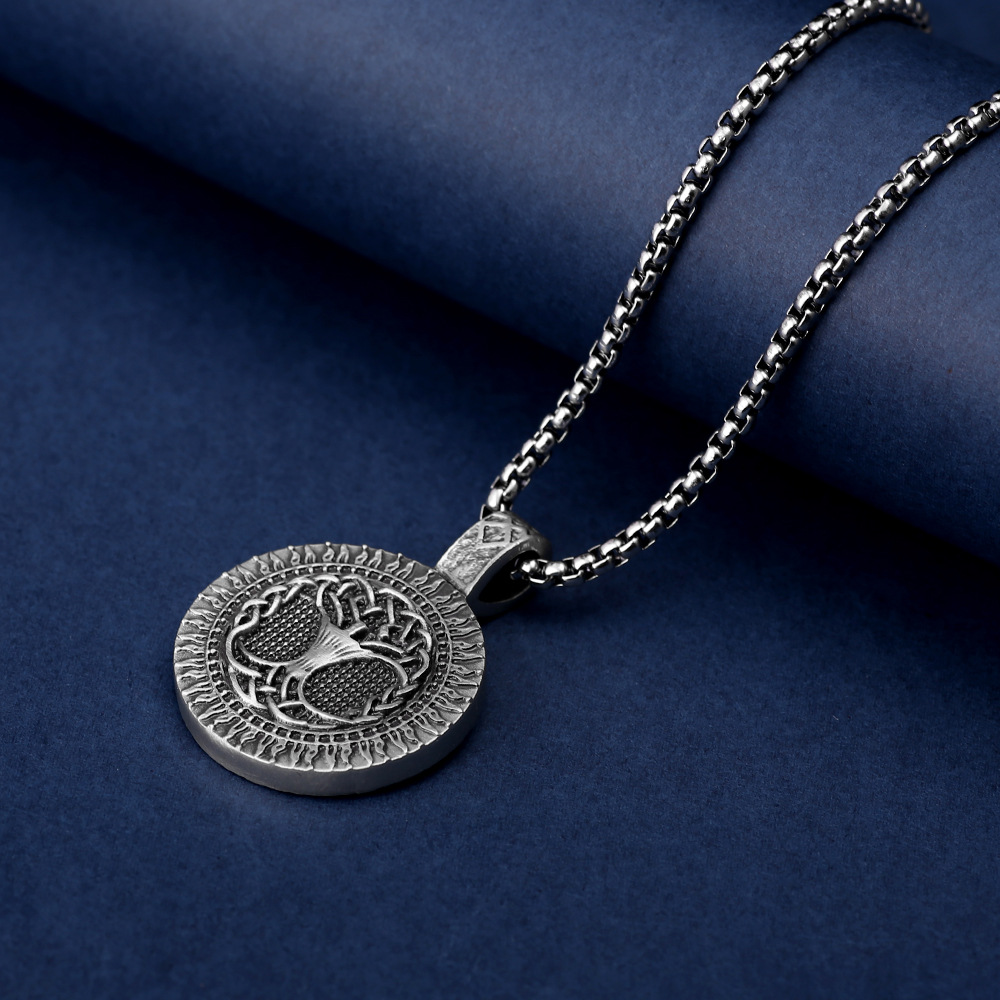 Tree of Life Talisman Pendant Instagram Necklace Men's Hip Hop Chain Punk Style Jewelry_voghion.com