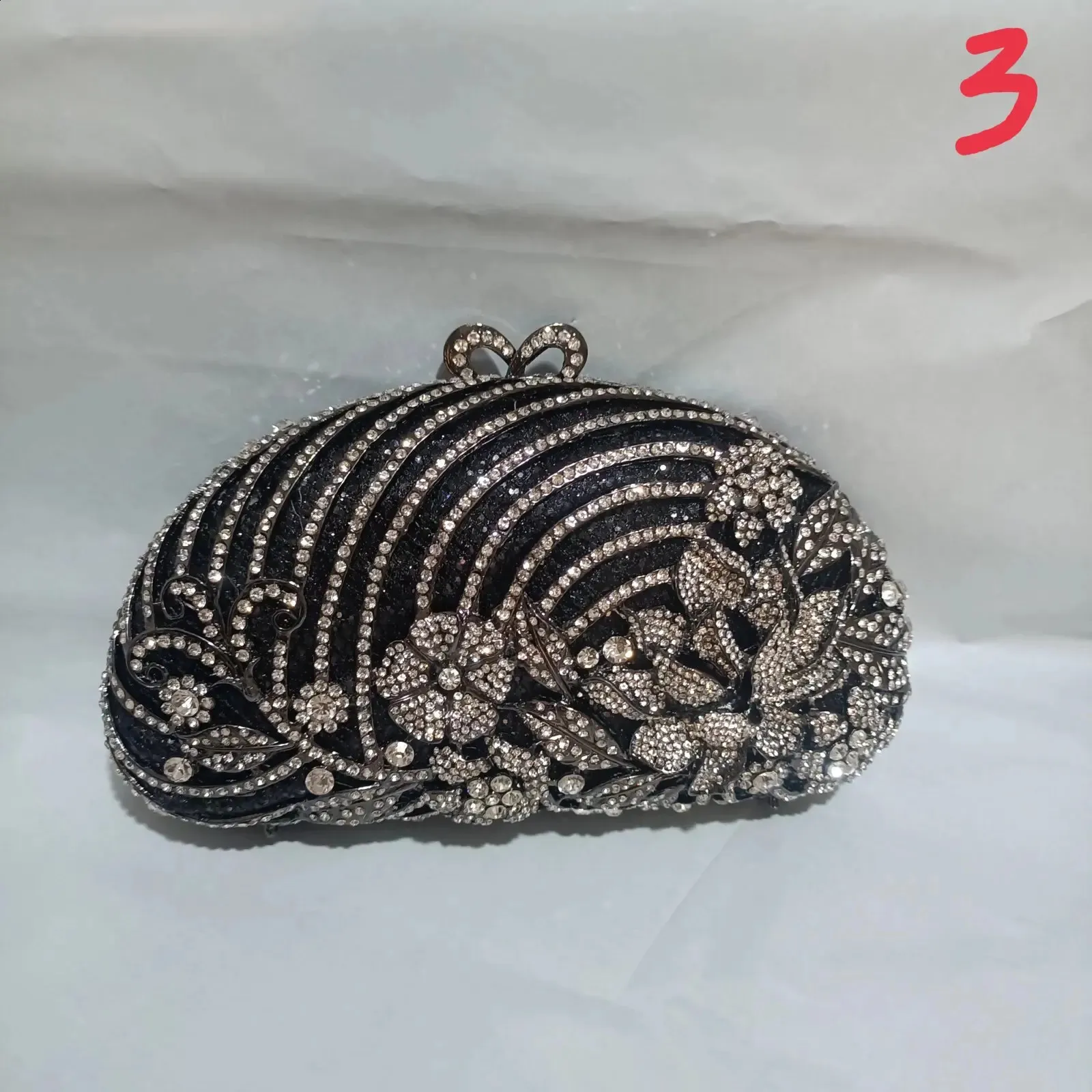 Colore Cristallo Donne Pochette Pietre Borse da Sera Borsetta Festa di Nozze Borsa Metallo Minaudiere Dia Borsa a Mano Borse Nere 240726_voghion.com