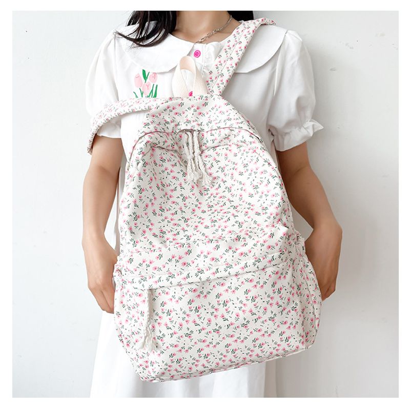Schultasche weibliche kleine frische literarische Allgleiches Freizeit Blumenmädchen Student Rucksack_voghion.com