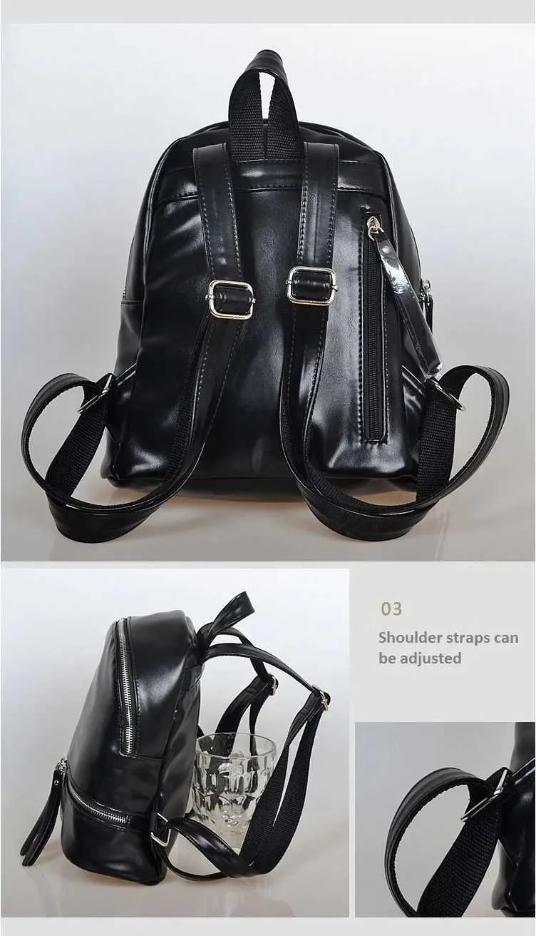 Small Women's Backpack Stylish Soft Leather Travel Rucksack_voghion.com