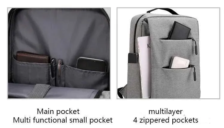 Laptoptaske med lynlås i flere lag, 13, 14, 15 tommer, computerrygsæk, unisex rejserygsæk, C241031_voghion.com