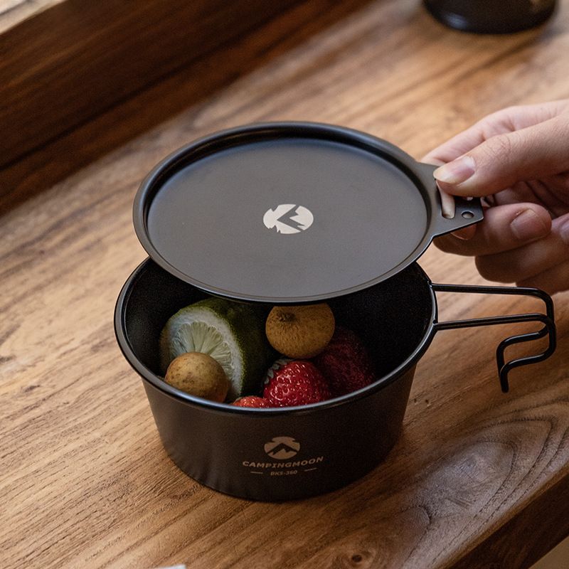 Tapa de cuenco de refugio de acero inoxidable engrosada con placa de inmersión para equipo de campamento al aire libre revestida de titanio_voghion.com
