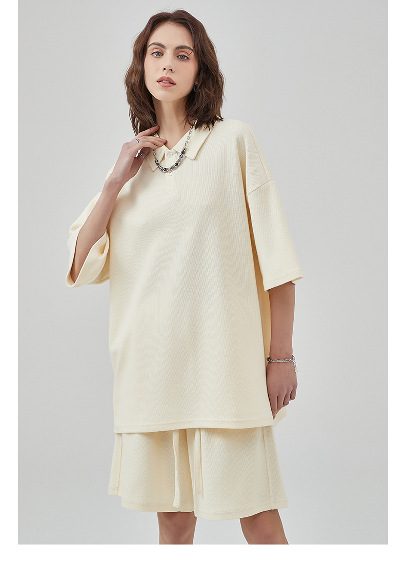 ARTIE Men's Wear | High-end breathable diamond pattern waffle shorts set, loose casual top, wide-leg shorts_voghion.com