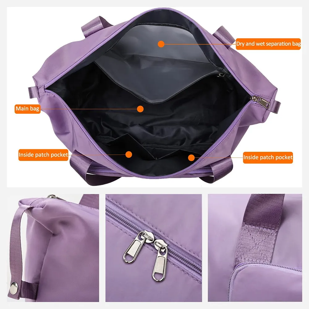 Shoulder Travel Bag Lage Organizer Large Capacity Foldable Duffle Handbags Women Training Gym Yoga Camping Daily Storage_voghion.com