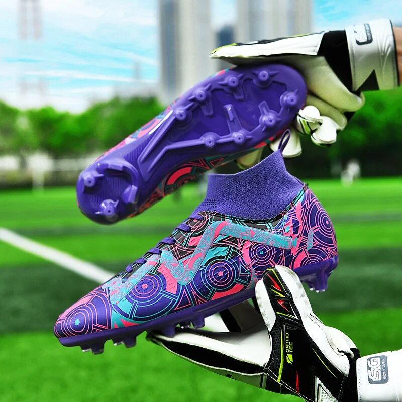 Sapatos de futebol ao ar livre Tênis masculinos Botas de futebol Adolescentes Adultos Crianças Chuteiras Antiderrapantes Ultraleve Unissex Turf Futsal_voghion.com