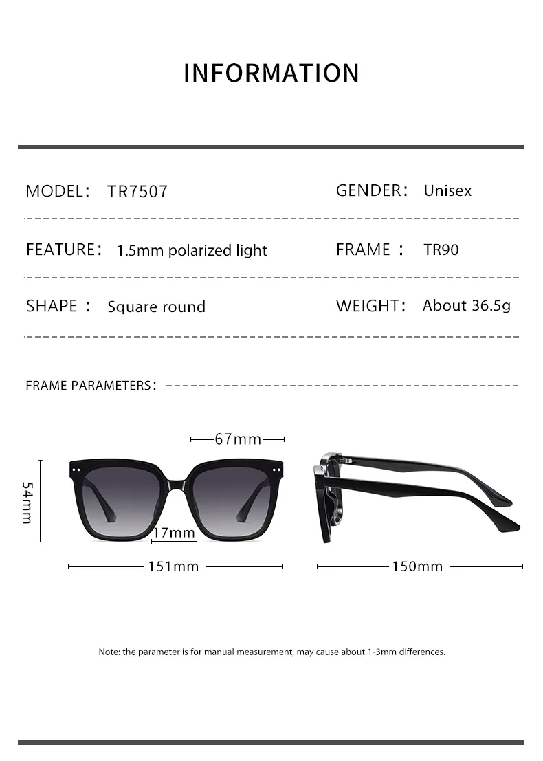 TR Polarized Large Frame Acetate Needle Arms Sunglasses_voghion.com
