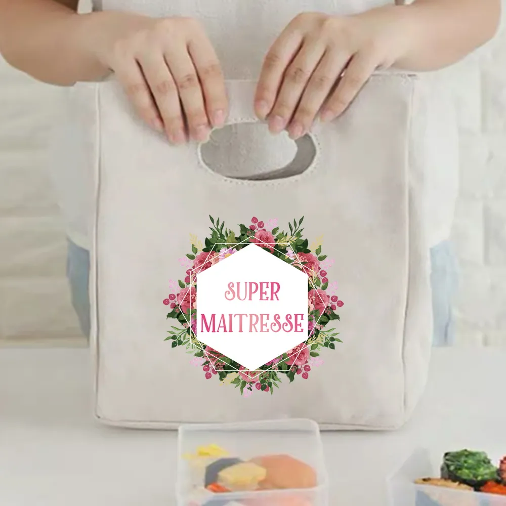 2023 Canvas Lunch Dinner Bags Print Handbag Picnic Travel Breakfast Box Lunchbox School Child Thermal Bag Tote Food Door_voghion.com