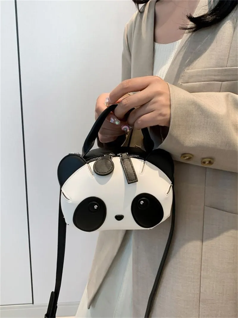 Charmante cartoon panda handtas: modieuze schoudertas voor dames voor dagelijks woon-werkverkeer - lichtgewicht en stijlvol_voghion.com