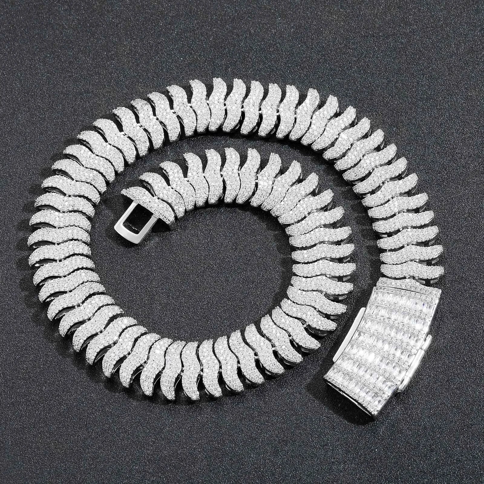 Zircone fibbia 10K 14K placcato oro 12mm Miami catena in acciaio inossidabile collana set uomo gioielli cubano link_voghion.com