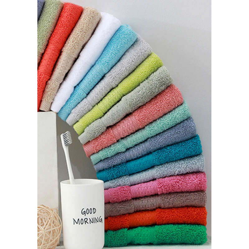 20 Solid Square Towels, Solid Color Cotton Thickened Small Towel Embroidered Corporate Gift Set_voghion.com