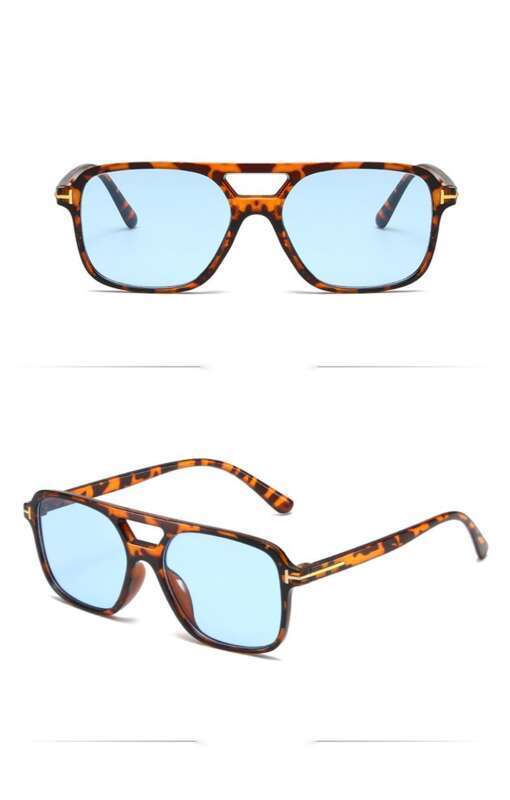 Lightweight Double Beam Ocean Film Sunglasses, New Driving Sunshades, Fashionable Box Sunscreen Sunglasses_voghion.com