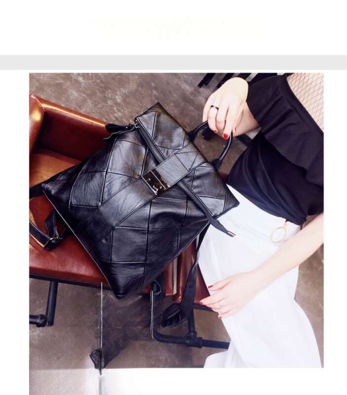 New Fashion Women's Korean Multifunctional Lock Backpack, Travel Bag_voghion.com