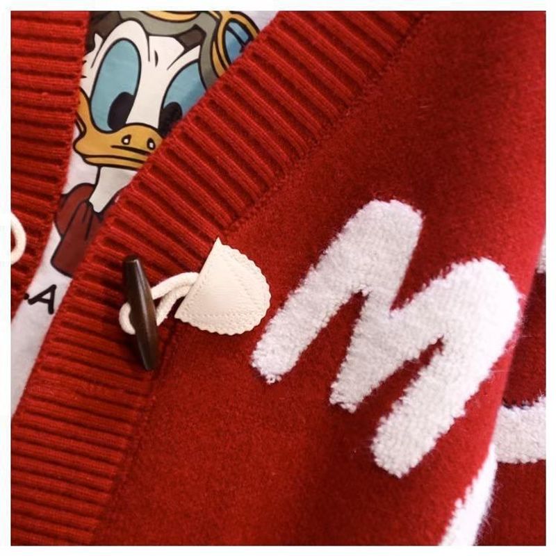 Women's Clothing Fat mm stylish horn button letter sweater jacket for women autumn and winter new large size loose lazy_voghion.com