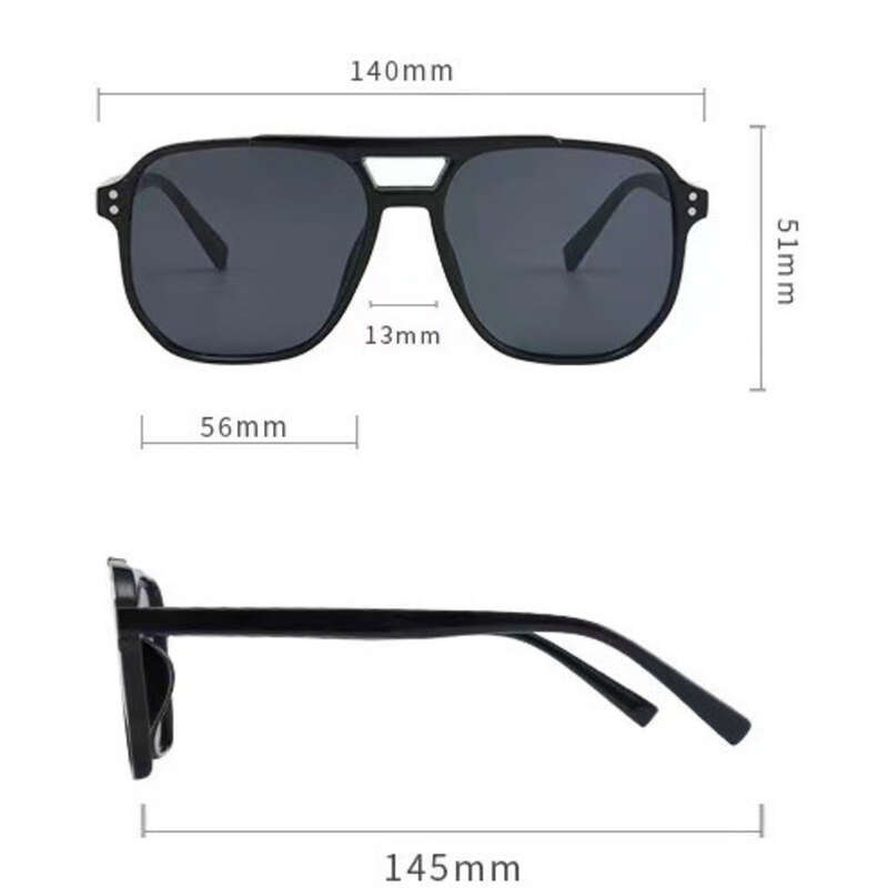 Óculos de sol piloto com lentes anti-UV para mulheres, óculos de sol com lentes duplas, estilo oceano vermelho e anti-UV_voghion.com
