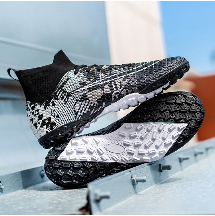 Cleats Men Soccer Shoes Football Boots Grass Training Match Sneakers Ultralight Non-Slip Long Spikes Unisex_voghion.com