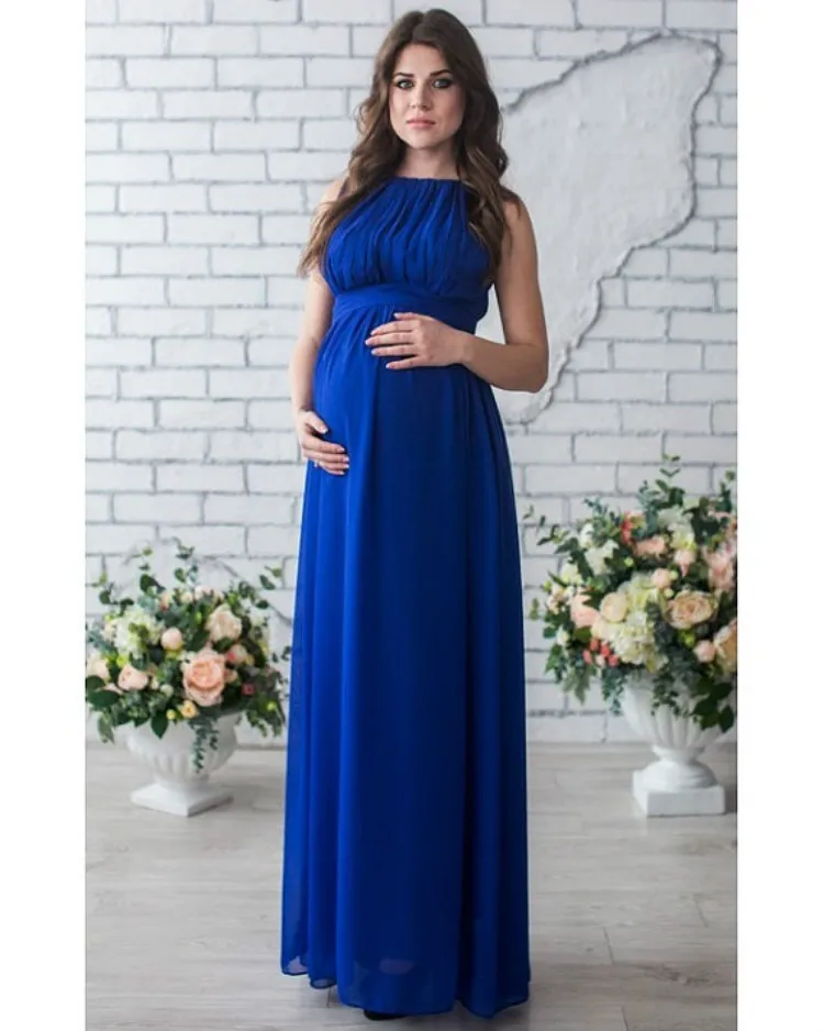 Kellékek Ruha Terhességi Ujjatlan Ruhák Maxi Fotózás Sifon Ruhák Kismama Terhes Nőknek LJ201123_voghion.com