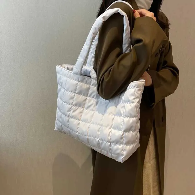 Winter New Waterproof Space Cotton Shoulder For Women Large Capacity Handbag Shopping Tote Lady Crossbody Bag_voghion.com
