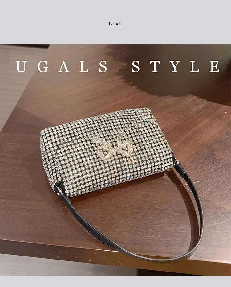 Crystal Rhies Dia Square Glitter Women Handbag Fashion Evening Wedding Party Clutch Purse Shoulder Bag Street Dressing_voghion.com
