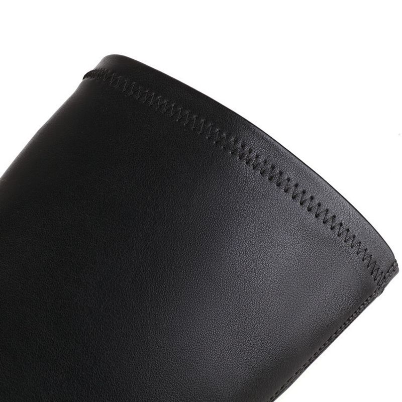 Damenstiefel in großen Größen mit halbhoher Sohle, quadratischer Spitze und wasserdichter Plateausohle_voghion.com