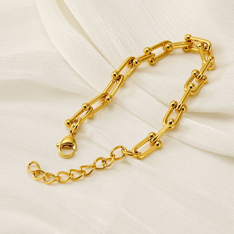 Eenvoudige stijl effen kleur 304 roestvrijstalen armbanden in bulk_voghion.com