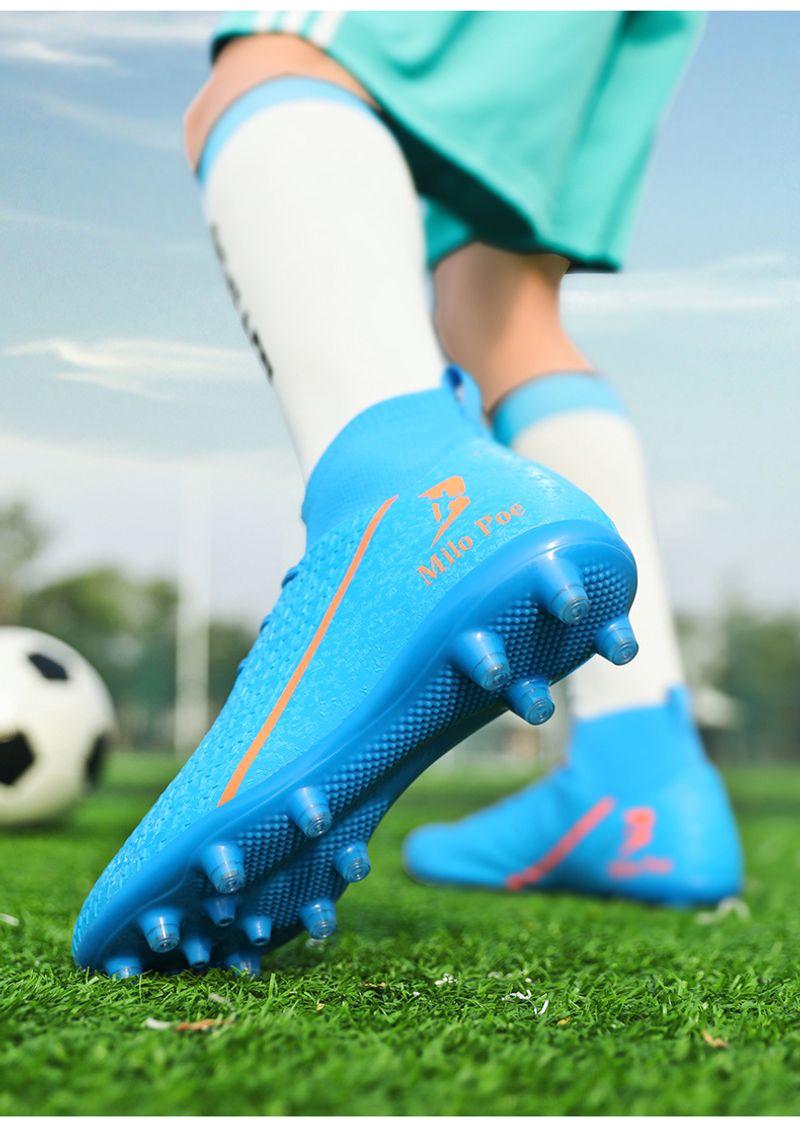 Fußballstollen Outdoor Herren Fußball Anti-Rutsch-Verschleißfeste Trainingsschuhe Lange Spikes Knöchelspiel-Turnschuhe Futsal_voghion.com