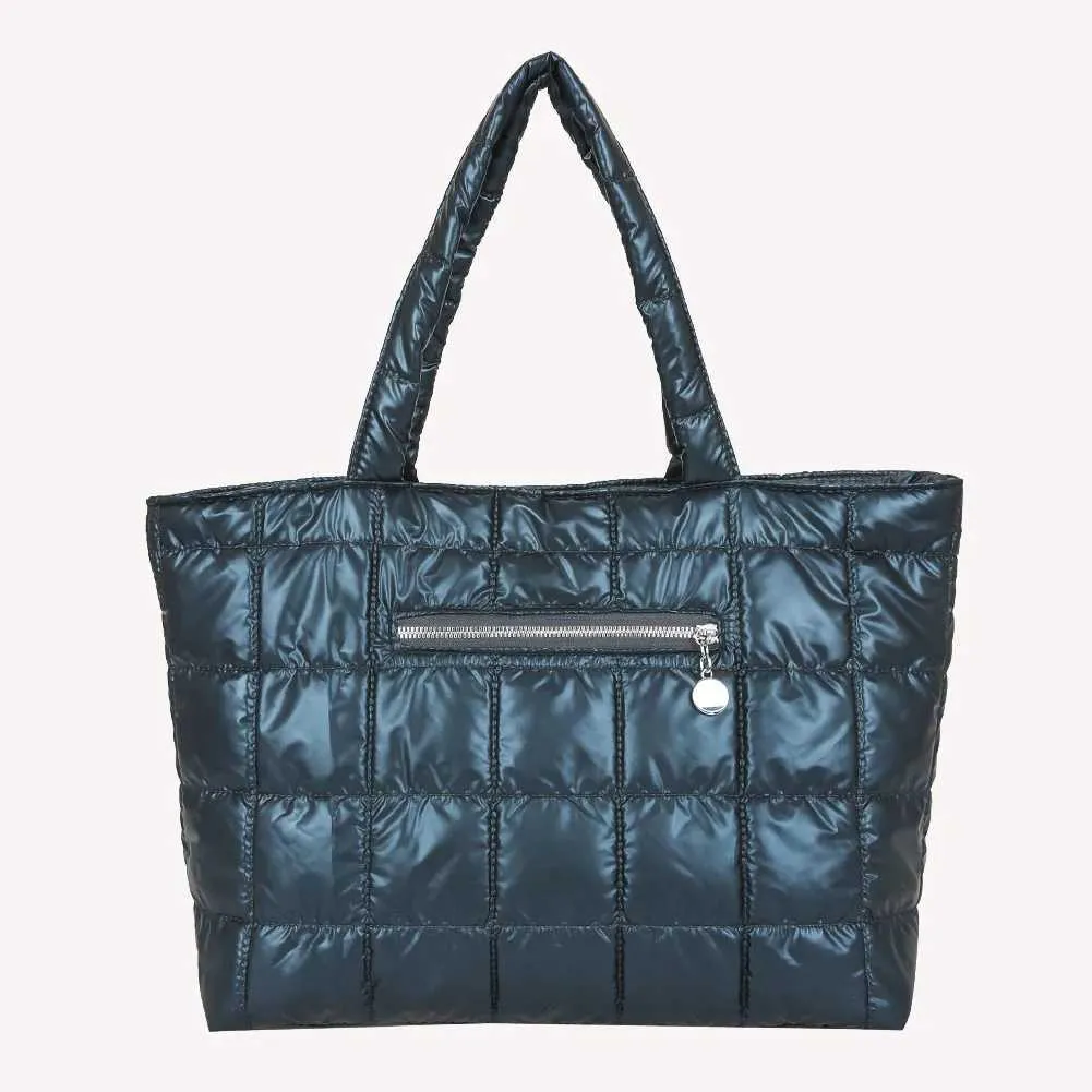 Sac cabas matelassé pour femme sac à main nylon grande capacité_voghion.com