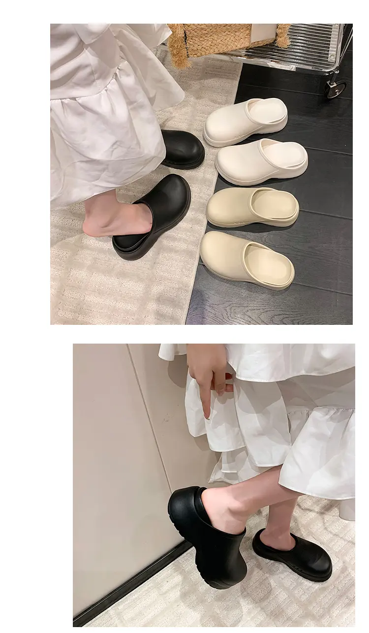 Women's Double Layer Thick Soled Mules Arch Support Slippers_voghion.com