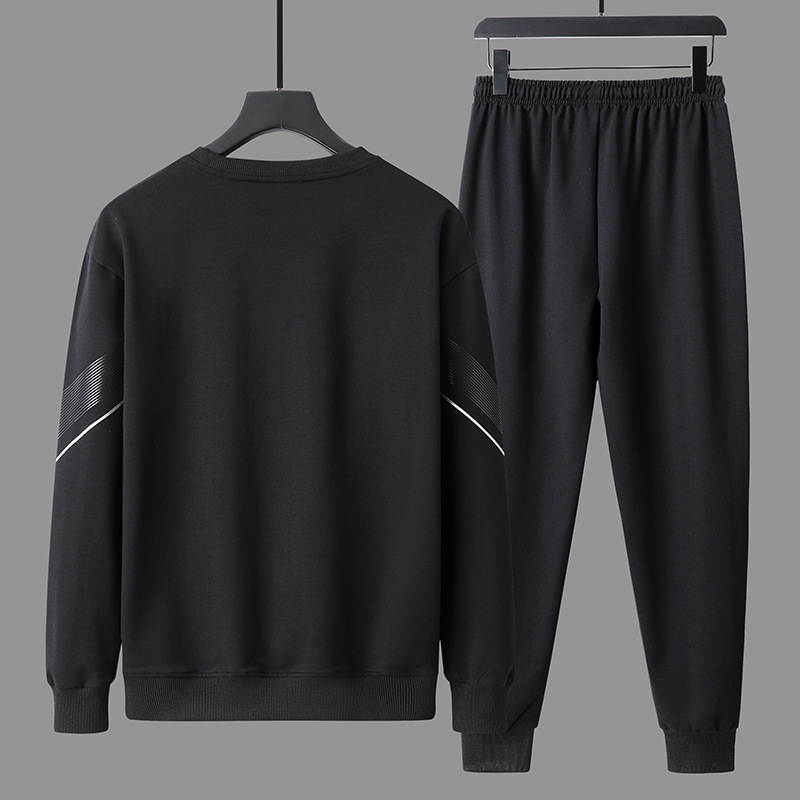 2024 Autumn/Winter New Casual Round Neck Hoodie Pants Men's Trendy Brand Sportswear Two Piece Set_voghion.com