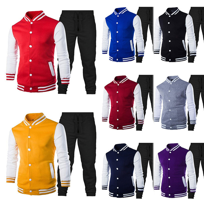 Neues personalisiertes Baseballtrikot für Herren im Herbst und Winter, Set mit Strickjacke und Slim Fit-Jacke, sportlicher Trend_voghion.com