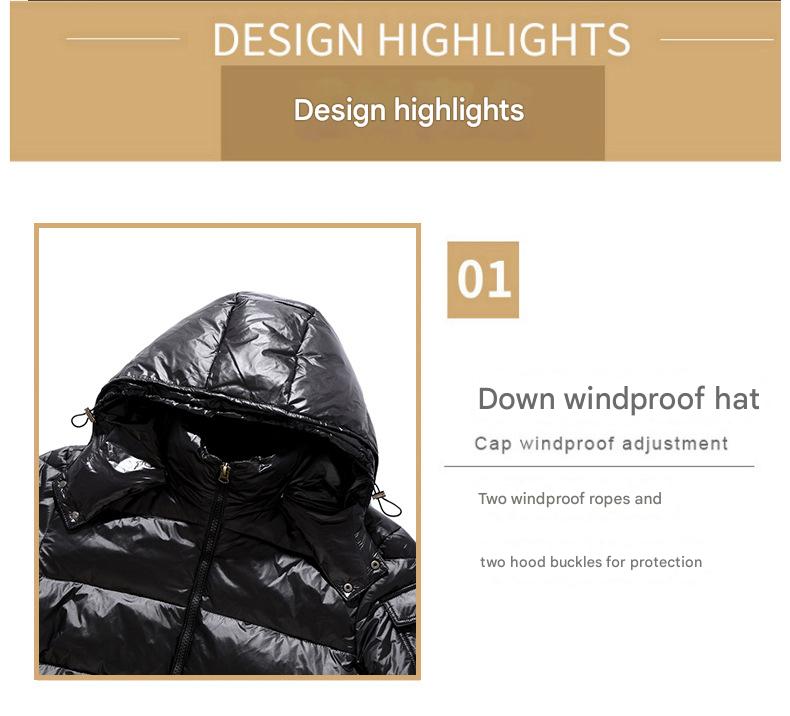​​Men's Clothing Unisex High-Gloss Down Jacket - Detachable Logo Winter Coat (Wholesale Bulk Order Available)​​_voghion.com