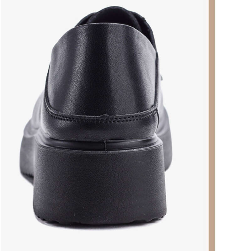 Sponge Cake Dicke, weiche Sohle, leichte schwarze kleine Lederschuhe, Arbeitsschuhe für Damen_voghion.com