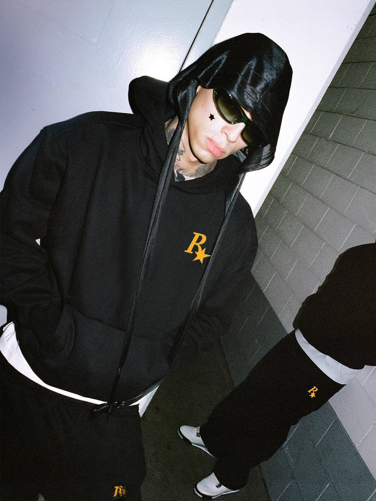 Men’s Clothing 25 Winter New Fashion Brand Letter Print Sweatshirt Plus Velvet Thickened Pullover Casual Sweatshirt Suit