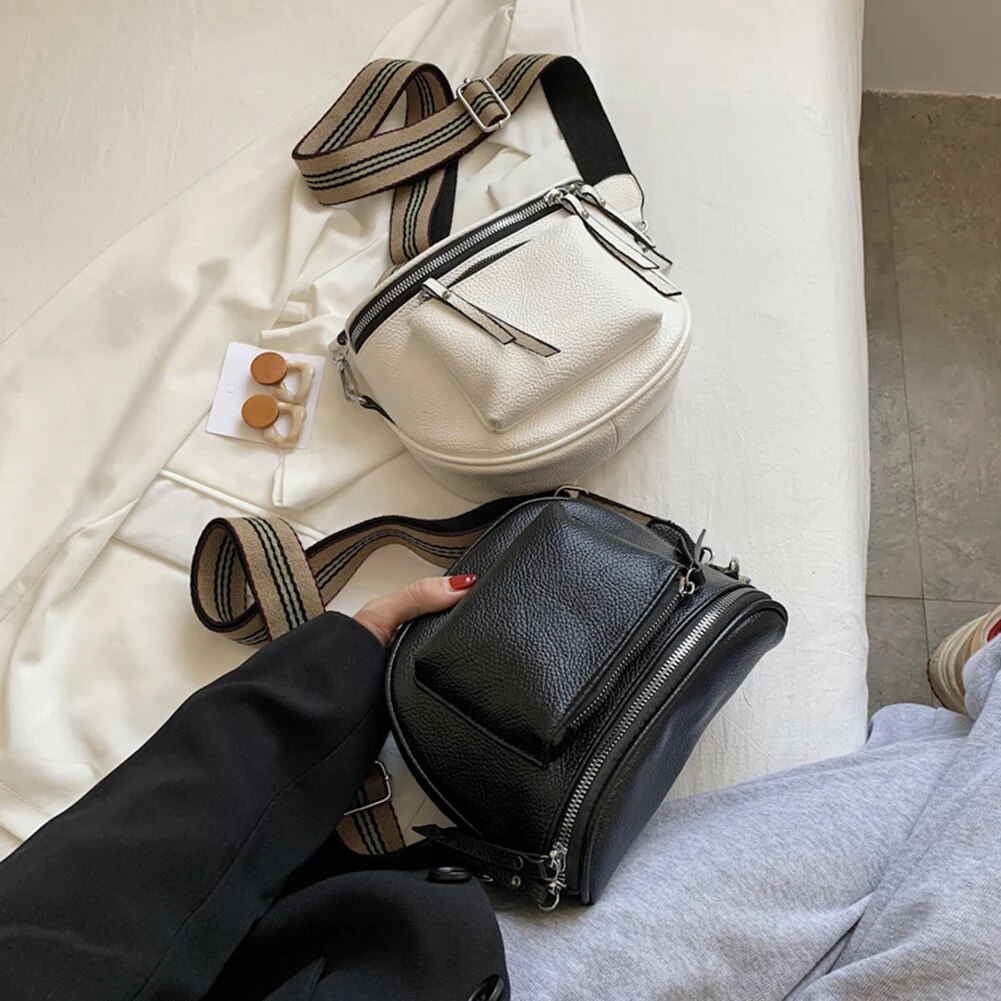 С доставкой Damen Vintage Leder Crossbody Schulter Taschen für Frauen Brust Tasche 2023 Marke Dame Trend Handtaschen Fanny Pack_voghion.com