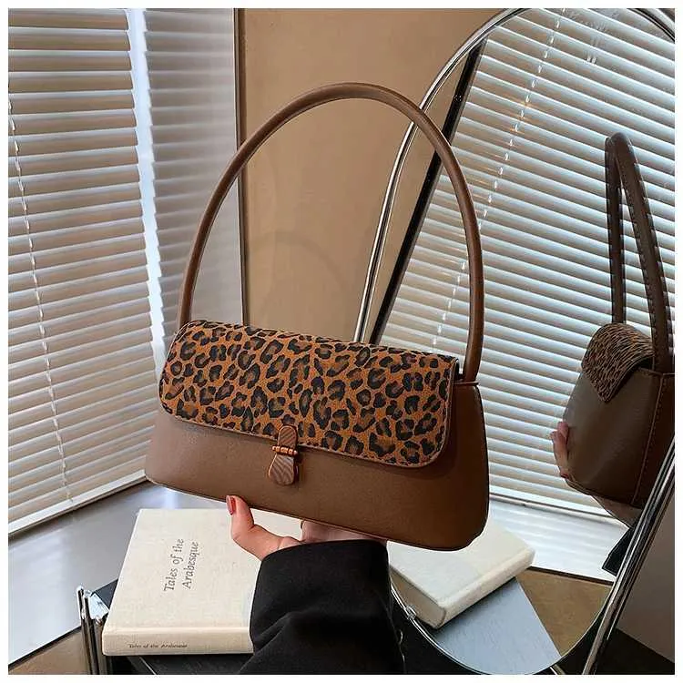 Women's Leopard Pattern Shoulder Bag Large Capacity Pu Leather_voghion.com