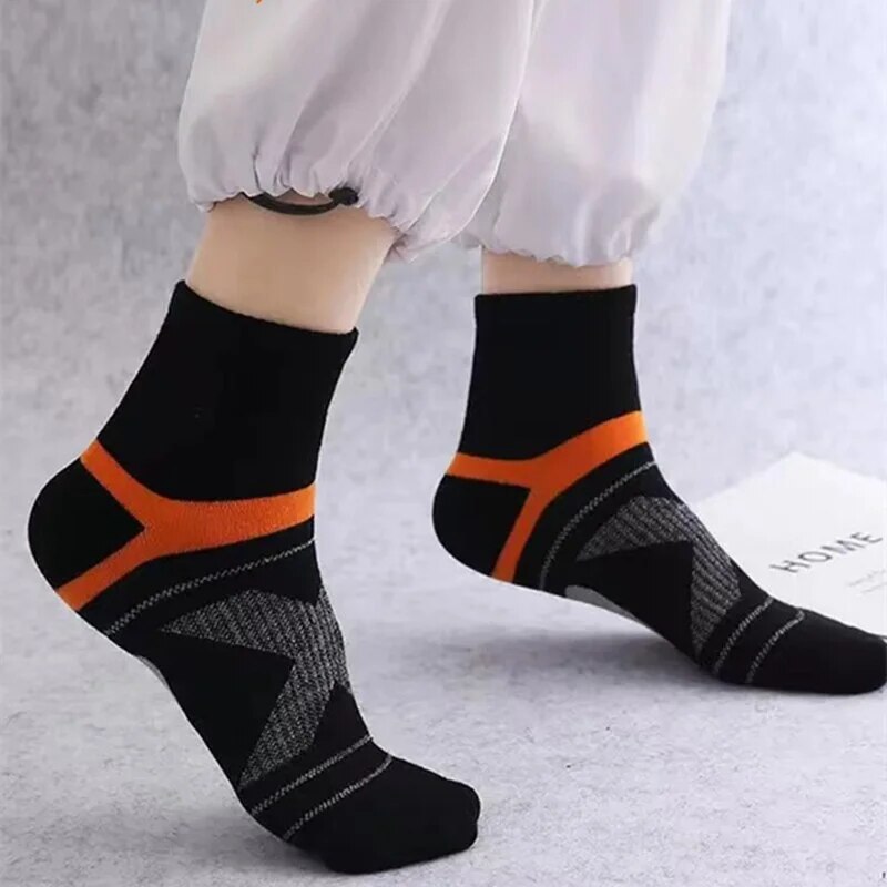 3 perechi de șosete sport negre din bumbac de înaltă calitate pentru bărbați, șosete sport casual moi, vară, absorb transpirația, respirabil, pentru bărbați_voghion.com