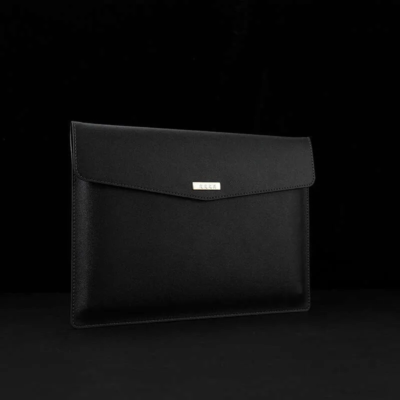 Porte-documents en cuir de grande capacité, porte-documents d'affaires, porte-documents à bouton magnétique, étuis étanches pour ordinateur portable, bureau_voghion.com