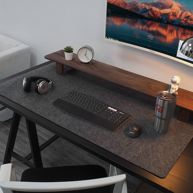 Stor XXL ullfilt kontordatamaskin skrivebordsmatte laptoppute skrivebordsbord tastatur stor musematte sklisikker matte gamer musematte matte_voghion.com