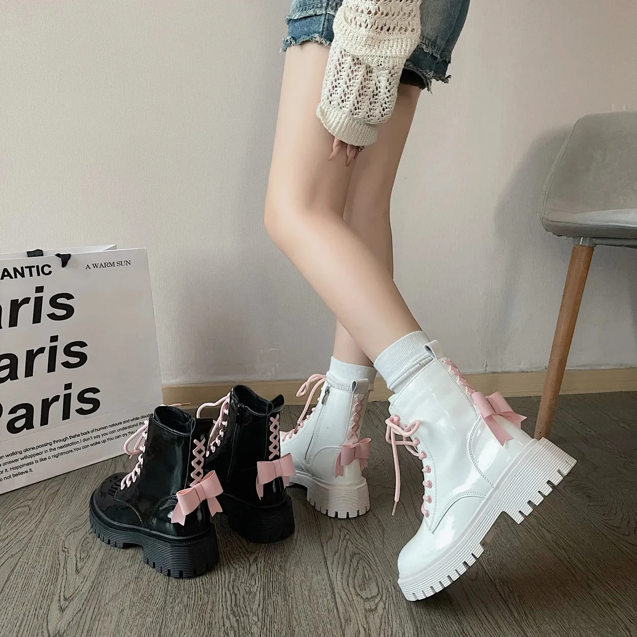 Platforms Boots Womens Cheap Female Boot Winter Booty Woman Trend Military Tacticals Western Platform New Shoes 240620_voghion.com