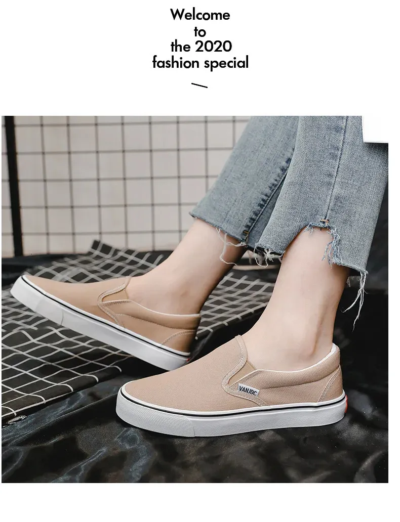 Weiße Canvas Damen Paar Slipper Flache Bequeme Casual Fashion Plateau Damen Vulkanisierte Schuhe atillas Mujer 240607_voghion.com
