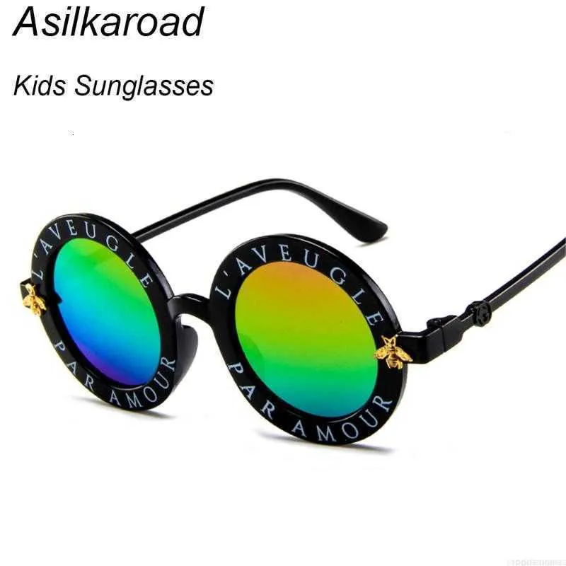 Sunglasses Fashion Small Round Kids Brand Designer Bee Children Boys Girls Baby Outdoors Goggle Shades Eyewear LC4L_voghion.com