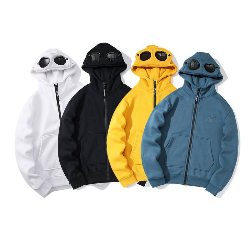 Vêtements pour hommes 24 Marque de mode Automne et hiver Nouveaux hommes et femmes Couple Lunettes Style lentille ronde Sweat à capuche zippé
